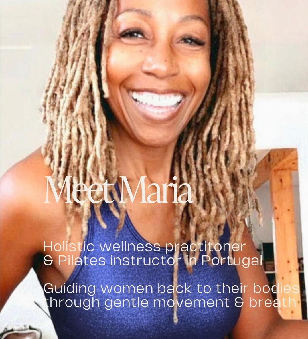 Maria, your retreat guide — holistic wellness practitioner and Pilates instructor