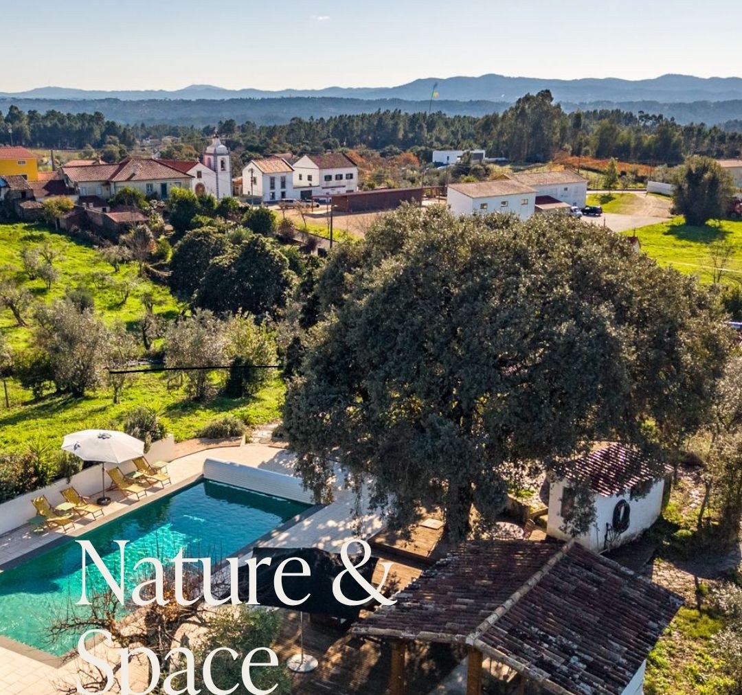 Aerial view of the Quinta and surrounding countryside